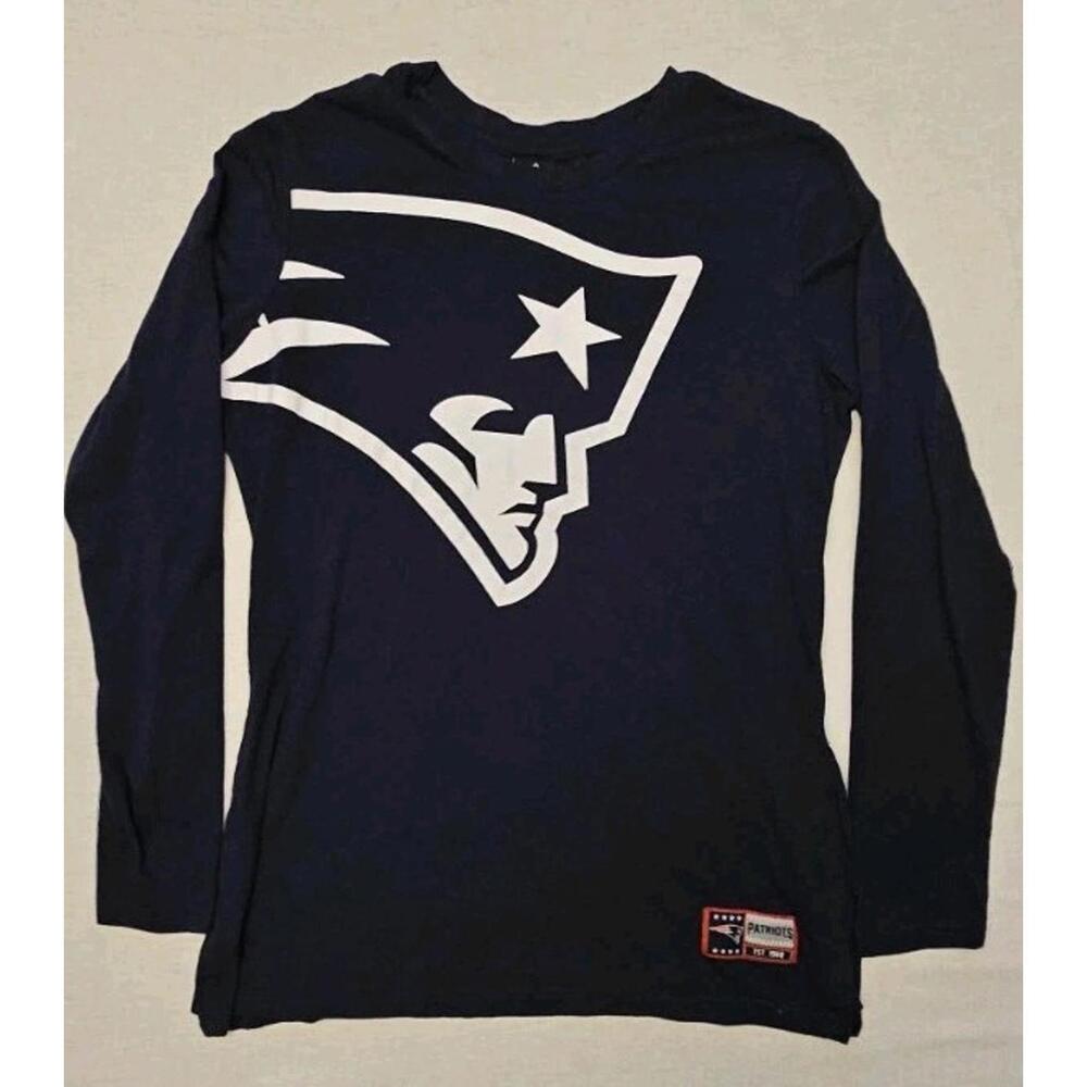 Majestic New England Patriots T-Shirt Women's Size Medium Navy Blue NFL Football